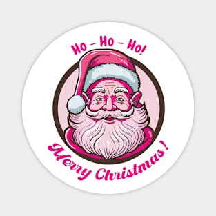 Retro Vintage Pink Santa Claus Magnet